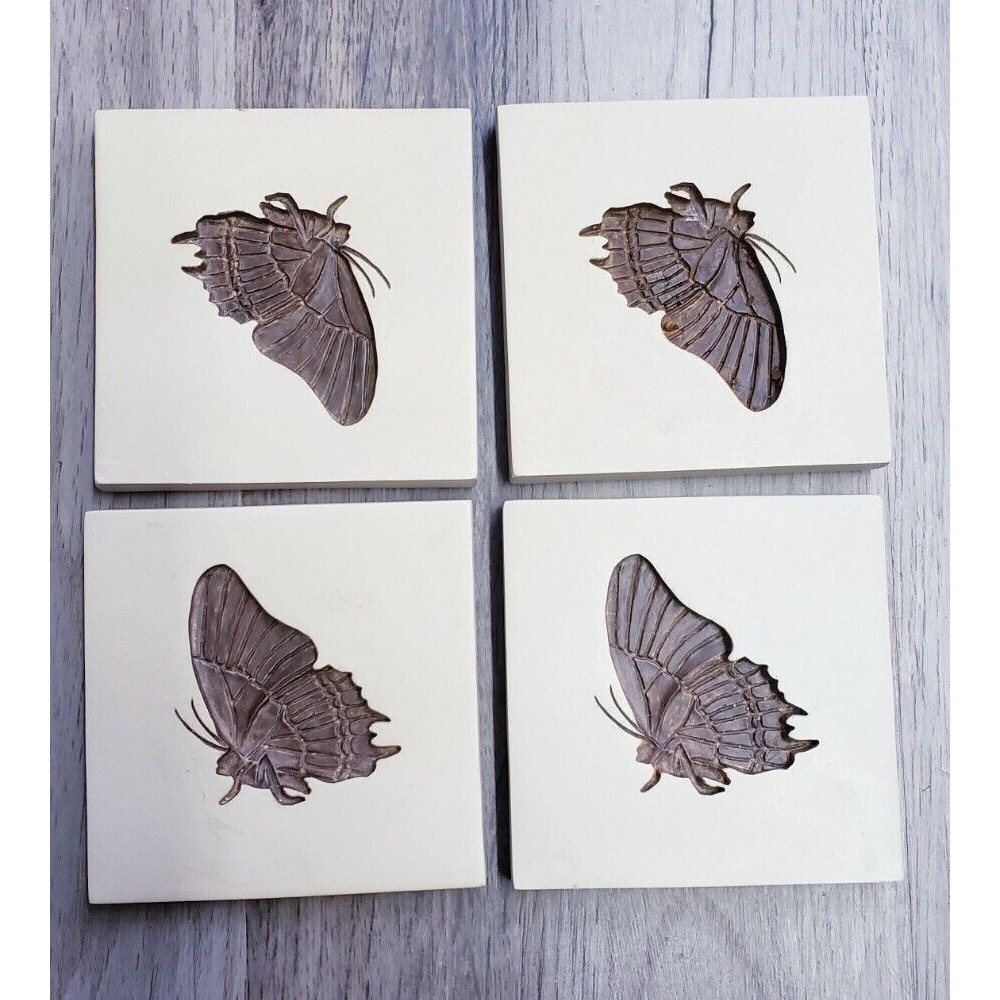 Vintage Butterfly Collection Coaster Set of 4 Boho Retro Nature/ Wall decor